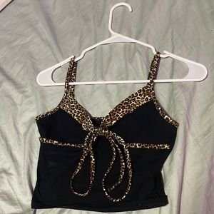 Black Cheetah Print Tank Top